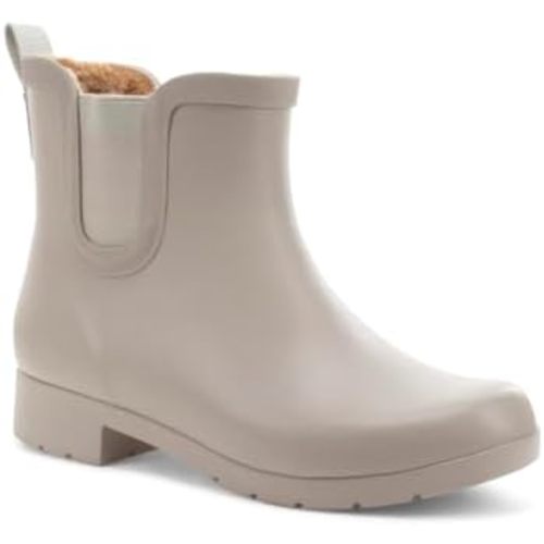 Chooka Women's Delridge Waterproof Faux Fur Chelsea Rain Boot Slip On