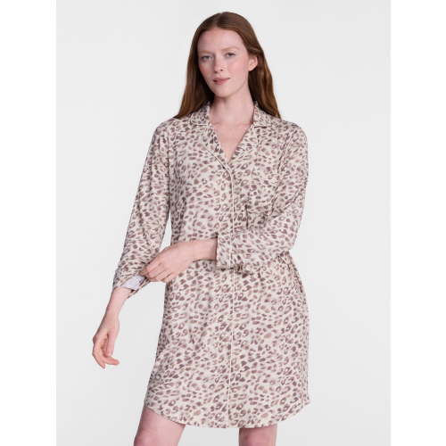 Joyspun Women's Dreamy Soft Collection Notch Collar Sleepshirt with Long Sleeves, Sizes XS-3X