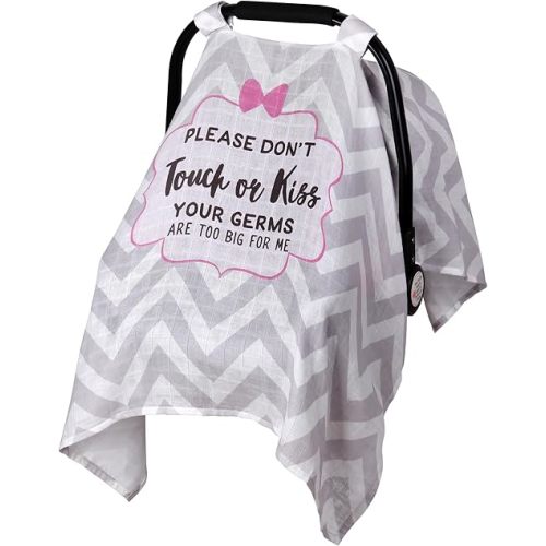 Metplus Muslin Carseat Cover for Babies,Breathable Infant Carseat Cover Lightweight Baby Carrier Cover for Girls Boys, Fit Spring Summer/Hot Days/Warm Weather