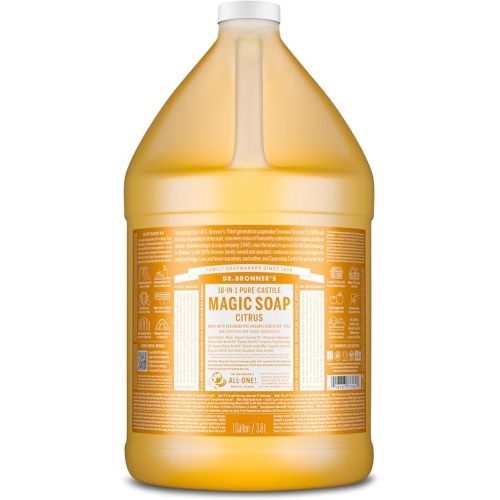 Dr. Bronner's Citrus Pure-Castile Liquid Soap, Refill, 1 Gallon