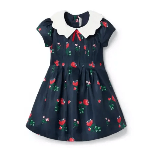 Girl Maritime Navy Floral The Pintuck Floral Dress by Janie and Jack