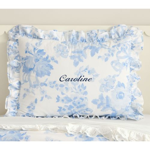 LoveShackFancy Damask Ruffle Cotton Shams | Pottery Barn Kids