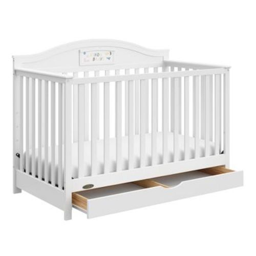 Graco Story Customizable 5-in-1 Convertible Crib with Drawer White