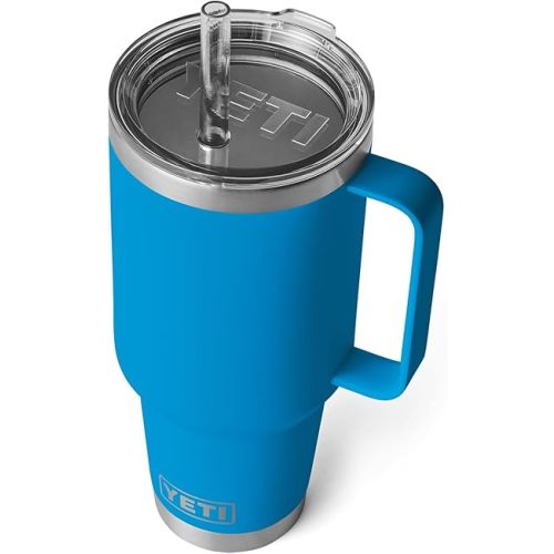 YETI Rambler 42 oz Straw Mug, Vacuum Insulated, Stainless Steel, Big Wave Blue