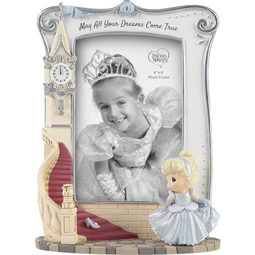 Precious Moments Disney Cinderella Themed Crystal Clear Photo Frame - Ideal for Gift-Loving Women