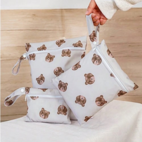 3pcs Cute Brown Bear Bag/Storage Bag