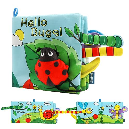 GKDOMS Soft Baby Books High Contrast Toy, Touch and Feel Crinkle Cloth Book Infant Toy with Non-Toxic Fabrics, Baby Shower, Thank You Gifts for Newborn Boys and Girls 0-6-12 Months