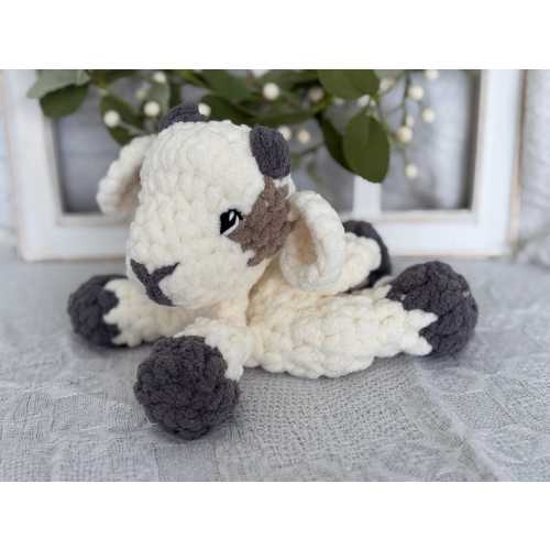 Crocheted Goat Snuggler: Handmade Baby Lovey, Farm Nursery Decor