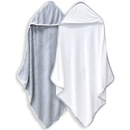 2 Pack Premium Bamboo Baby Bath Towel - Ultra Absorbent - Ultra Soft Hooded Towels for Babies,Toddler,Infant - Newborn Essential -Perfect Baby Registry Gifts for Boy Girl