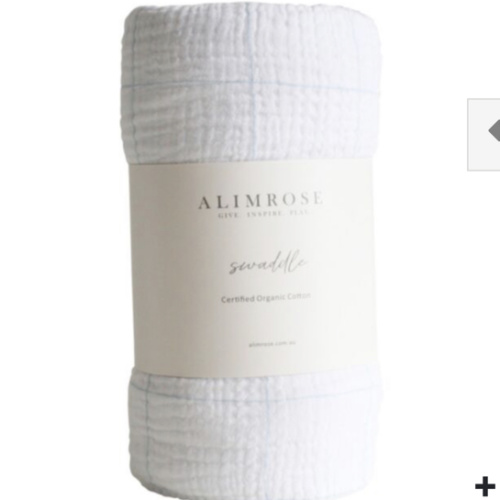 Alimrose Organic Muslin Swaddle - Blue Check