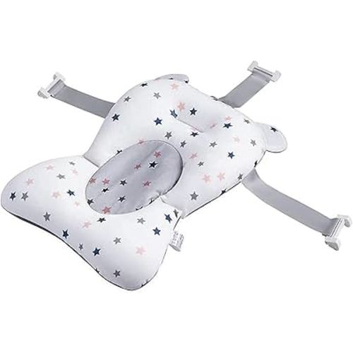 Baby Bath Pad, Soft Bathtub Mat, Adjustable Nonslip Newborn Toddler Bath Cushion, Comfortable Baby Skin Friendly Bathtub Floating Pad for 0-12 Months Infant