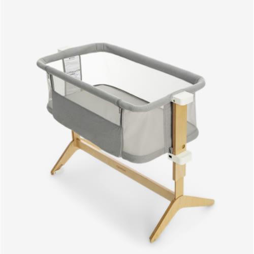 Newton Baby Bassinet & Bedside Sleeper with Mattress & Sheet - Ultra-Breathable & Completely Washable, Removable Dual-Layer Cover | Solid Birch Frame Adjustable Height & Infant Access Opening
