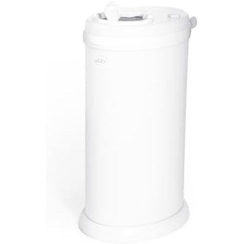 Ubbi Stainless Steel Diaper Pail, No Special Bags, Odor-Locking, White