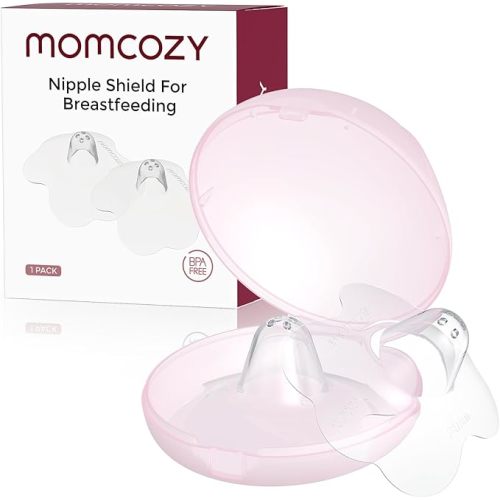 Momcozy Nipple Shield, Floral Contact Nipple Shield for Breastfeeding Moms with Flat or Inverted Nipples, 24mm, 1 Pair