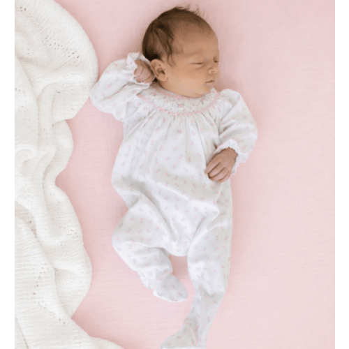 Baby Girl Bishop Smocked Pima Cotton Footie - Magnolia Baby Juliette