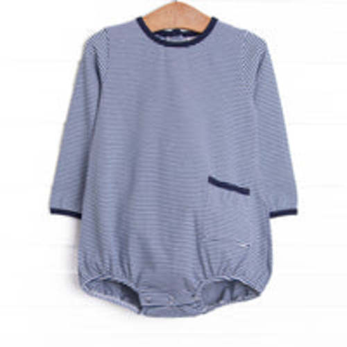 Noah Long Sleeve Pocket Bubble, Navy Stripe – Stitchy Fish