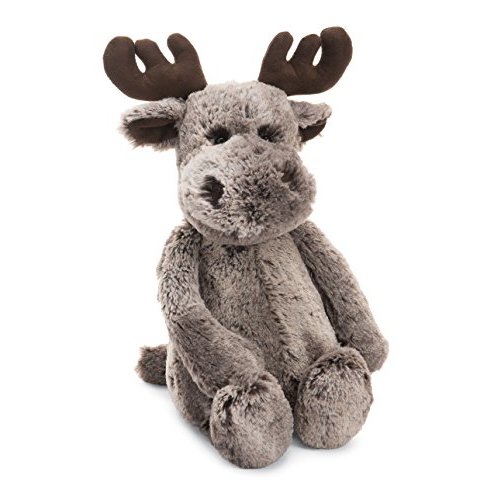 Jellycat Bashful Marty Moose Stuffed Animal, Medium 12 inches - Woodland Plush Toy - Classic Children's Gift