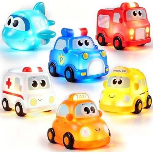 Baby Light Up Bath Toys, 6 Pack Cars Bath Toys for Toddler & Kids Ages 1-3