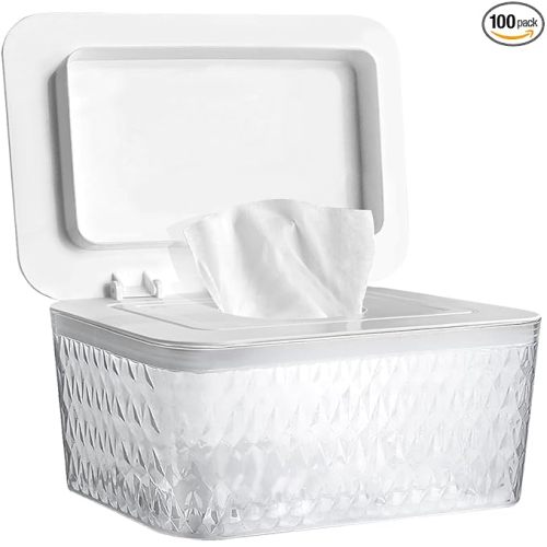 Wet Baby Wipes Dispenser - Large Capacity Wipe Holder Seal-Designed Dust-Proof Wet Wipes Container Keep Diaper Wipes Fresh