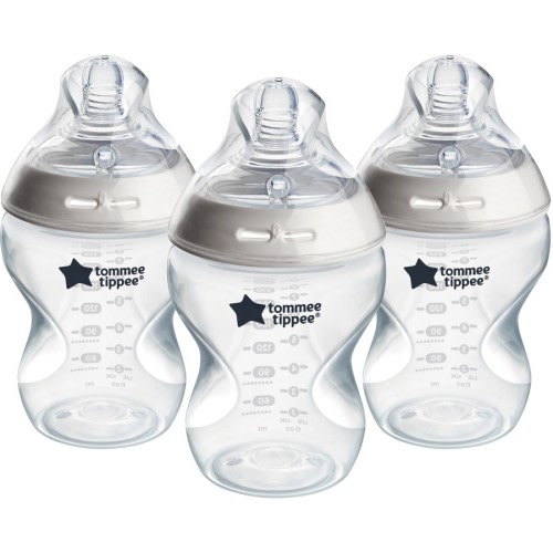 Tommee Tippee Baby Bottles Natural Start Anti-Colic Baby Bottle with Slow Flow Breast-Like Teat 260ml 0m+ Self-Sterilising 3 Pack
