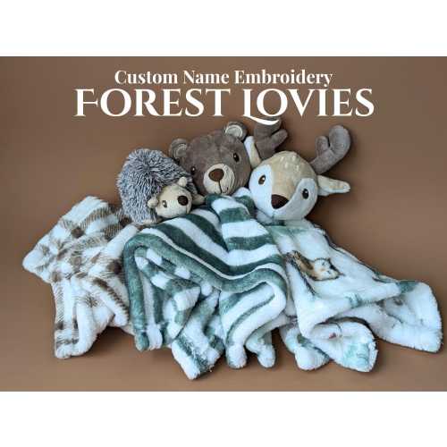 Forest Animal Lovey Plush Bear Baby Gift Hunting Decor Neutral Nursery Boy Room Woodland Theme Rustic Decoration Shower Hedgehog Toy Deer