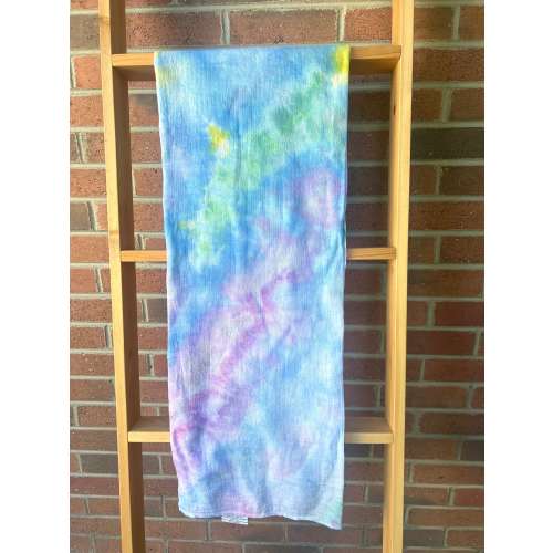 Rainbow Tie Dye Baby Muslin Swaddle Blanket - Hand Ice Dyed Cotton Cloth - Gender Neutral Shower Gift - Receiving Blanket - Photo Backdrop