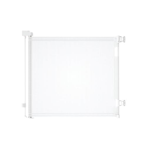 Veraste Retractable Baby Gate for Doorways and Stairs, Mesh Safety Gate for Pet, Indoor & Outdoor Use, One-Hand Operation, Easy Installation, 33.6" Tall, Expands to 55" Wide(White,33.6"x55")