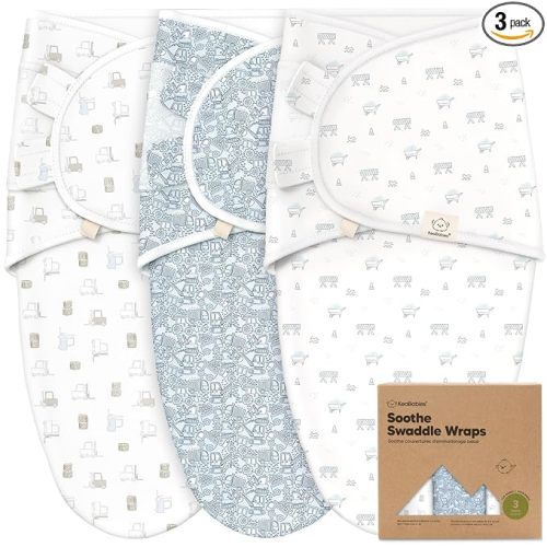 3-Pack Organic Baby Swaddle Sleep Sacks - Swaddles for Newborns, Infant 0-3 Months, Baby Girls, Boys, Soft & Snug Newborn Sleep Sack, Nursery Swaddling Blankets (Excavation, OS)