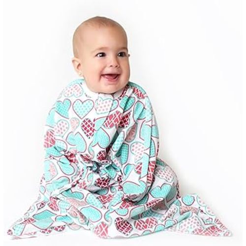SleepingBaby Zipadee-Zip Transition Swaddle - Cozy Baby Swaddle Blanket with Zipper Convenience - Roomy Wearable Blanket for Easy Diaper Changes - Lots of Love, X-Small (3-6 Month)