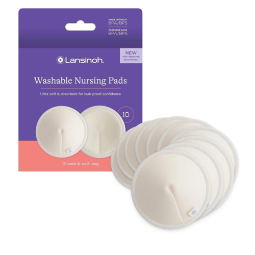 Lansinoh Washable Nursing Pads, 10 Count