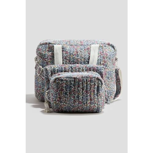 3-piece Padded Diaper Bag Set - Light blue/floral - Kids | H&M US