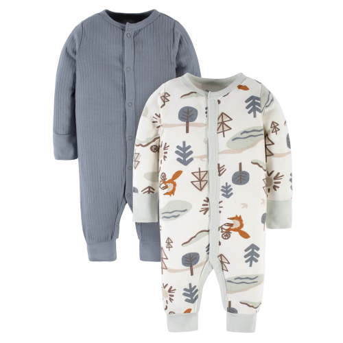 Gerber Modern Moments Baby Boys Outdoor Coverall, 2-Pack, Sizes 0M-24M