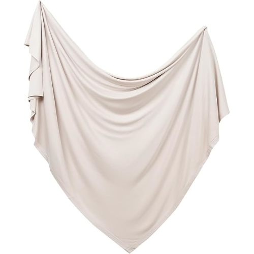 PurComfy Supersoft Swaddle Blanket, Premium Bamboo Viscose Baby swaddling Blankets for Newborns, Lightweight & Breathable Swaddle Blankets for Boys and Girls, 47” x 47”, Neutral Baby Essentials
