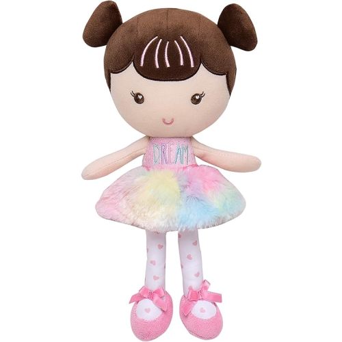 Baby Starters Plush 10 inch Snuggle Buddy My First Baby Doll with Embroidery, Blonde Hope, Pink