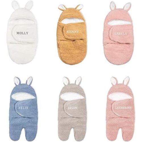 ipetlive Custom Name Swaddles for Newborns Baby Blanket Swaddle with Name Personalized Receiving Blankets Baby Girl Boy Sleeping Wraps Gifts Essential for Infant 0-9 Months