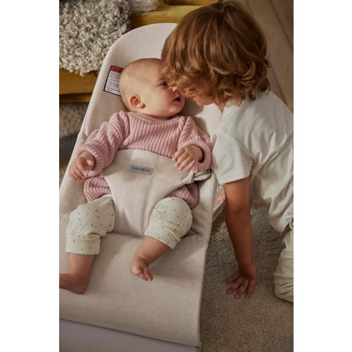 BabyBjörn Bouncer Bliss, Woven mélange, Light Beige | 2-in-1 Adjustable Baby Bouncer Seat and Toddler Chair, Newborn to Toddler (8-29 lbs), 4 Positions, Lightweight & Portable