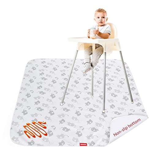 Splat Mat High Chair Mat for Baby, 46x42, Portable, Elephant | Anti-Slip Portable, Machine Washable, Waterproof, Multi-Purpose (Feeding/Art/Crafts/Playtime)