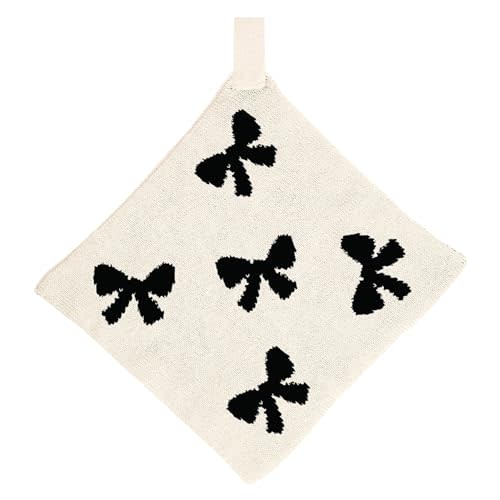 Stephan Baby Plush Blankets - Soft Absorbent Blankie with Paci-Clip for Pacifiers and Teething Toys, 9" Square, Bows
