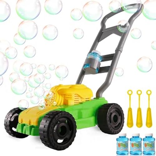 Bubble Lawn Mower Spill-Proof Toddler Bubble Machine Outdoor Toys
