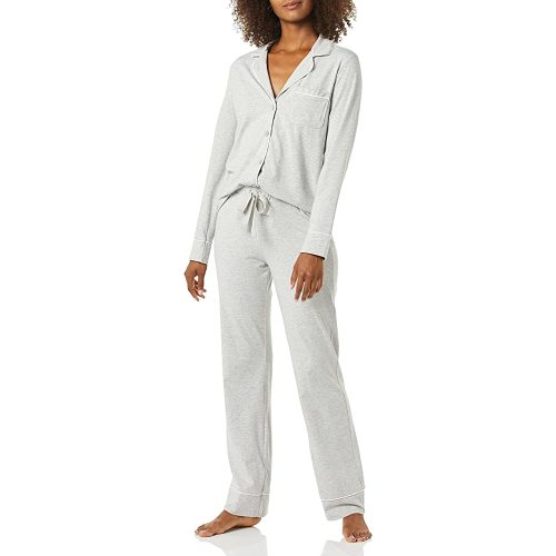 Amazon Essentials Women's Long Sleeve Cotton Modal Pajama Set