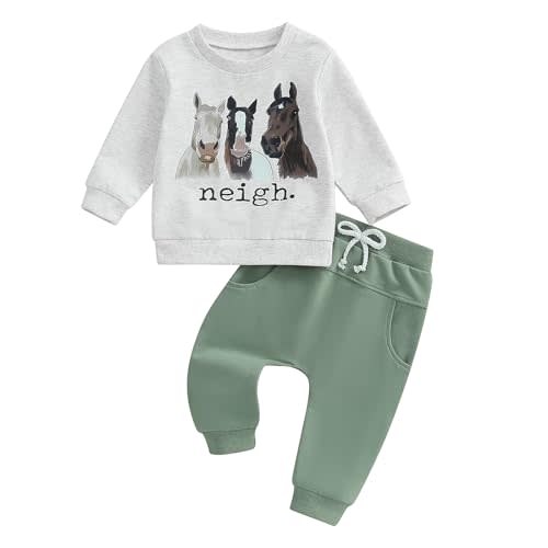 WZTYYDS Toddler Baby Boys Clothes Fall 1T 2T 3T 4T Cow Print Long Sleeve Sweatshirts Tops Pants Set Winter 2PCS Outfit