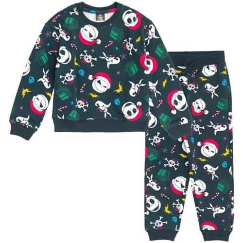 Disney Christmas Halloween Fleece Sweatshirt and Jogger Pants Outfit Set Newborn to Big Kid Sizes (Newborn - 14-16)