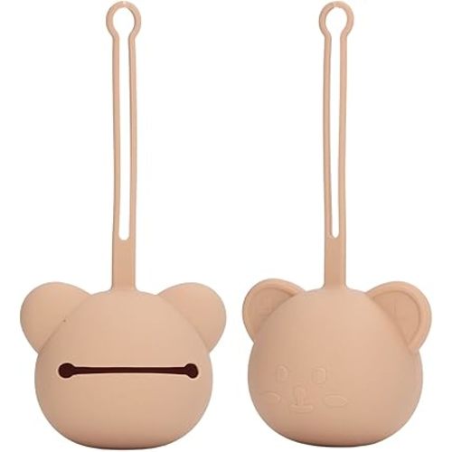 Silicone Pacifier Storage Case Fashion Easy Clean Silicone Pacifier Holder Case Soft Keep Clean For Dental Glue (Coffee Color)