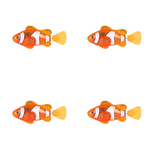 4PCS Water Activated Robotic Fish Toy, Glowing Interactive Swimming Fish Bath & Aquarium, Luminous Electric Fish Toy for Toddlers, Battery Operated Pet Fish Tank Decor