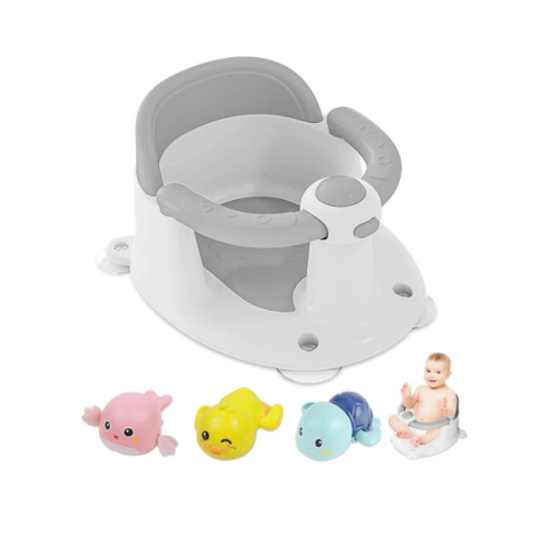 Baby Bath Seat for Babies 6 Months & Up, Bath Seats for Babies Sitting Up, 3 Baby Bath Toys, Open Design, Non-Slip, Compact Toddler Bath Seat.