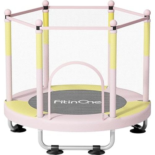 Fitinone Trampoline for Kids, 5 FT Indoor & Outdoor Toddler Trampoline with Safety Enclosure Net, Birthday Gifts for Kids, Gifts for Boy and Girl, Age 3-8