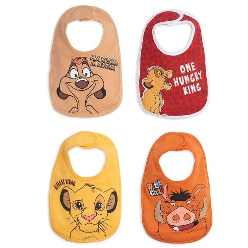 Disney Lion King Simba Timon Pumbaa 4 Pack Bibs MulticoloRed One Size