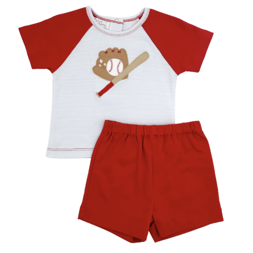 Knit Baseball Shirt & Short Set