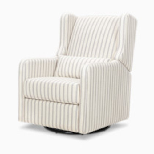 Carter's by daVinci Arlo Recliner and Swivel Glider - Performance Charcoal Double Stripe Linen