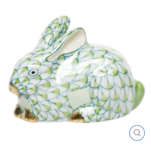 Herend Miniature Lying Rabbit Figurine